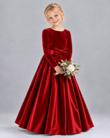 Red Ball Gown Girls Formal Dress Front