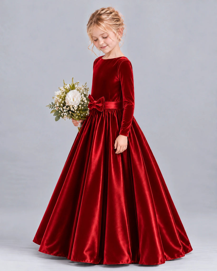 Red Ball Gown Girls Formal Dress Side [Shared]