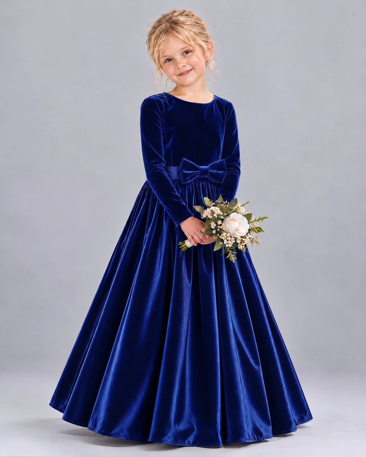 Royal Blue Ball Gown Girls Formal Dress Front