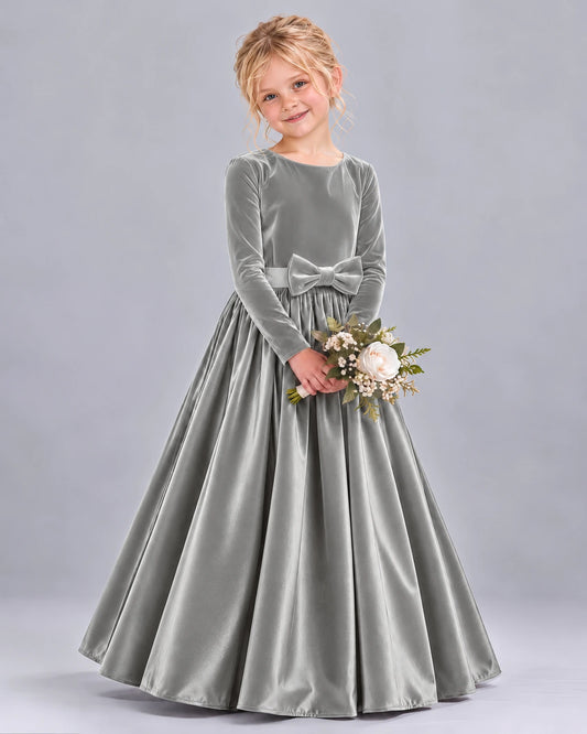 Silver Ball Gown Girls Formal Dress Front