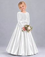 White Ball Gown Girls Formal Dress Front