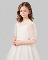 Ivory A-line Flower Girl Dresses Detail