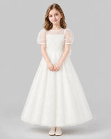 Ivory A-line Flower Girl Dresses Front