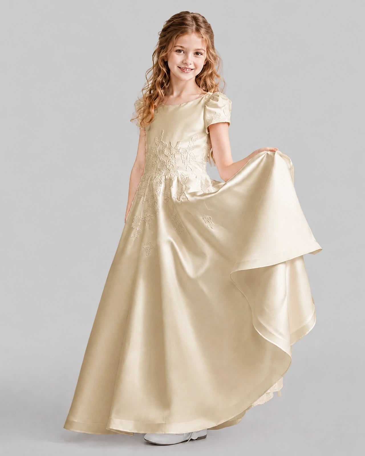 Champagne Ball Gown First Communion Dresses Side