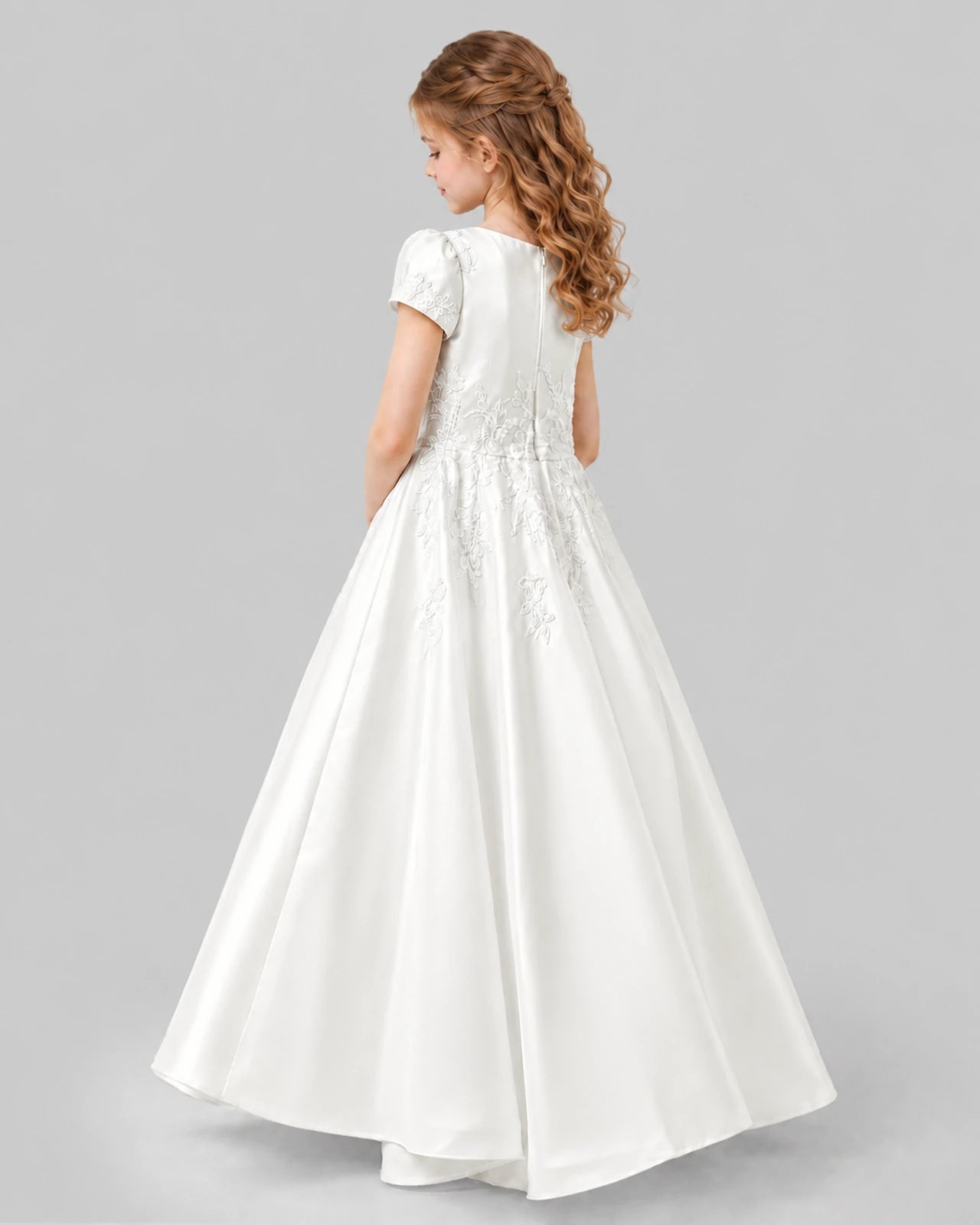 Ivory Ball Gown First Communion Dresses Back