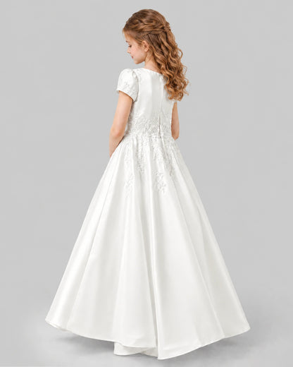 Ivory Ball Gown First Communion Dresses Back