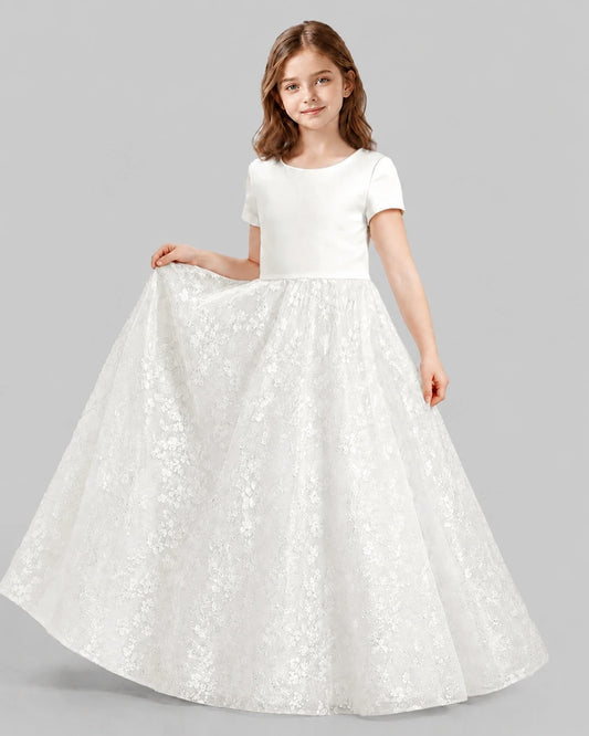 Ivory A-line First Communion Dresses Front