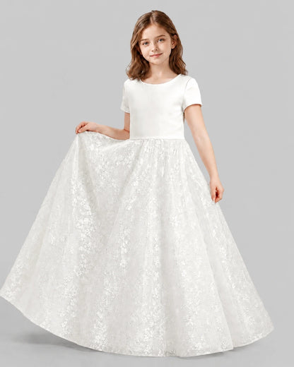 Ivory A-line First Communion Dresses Front