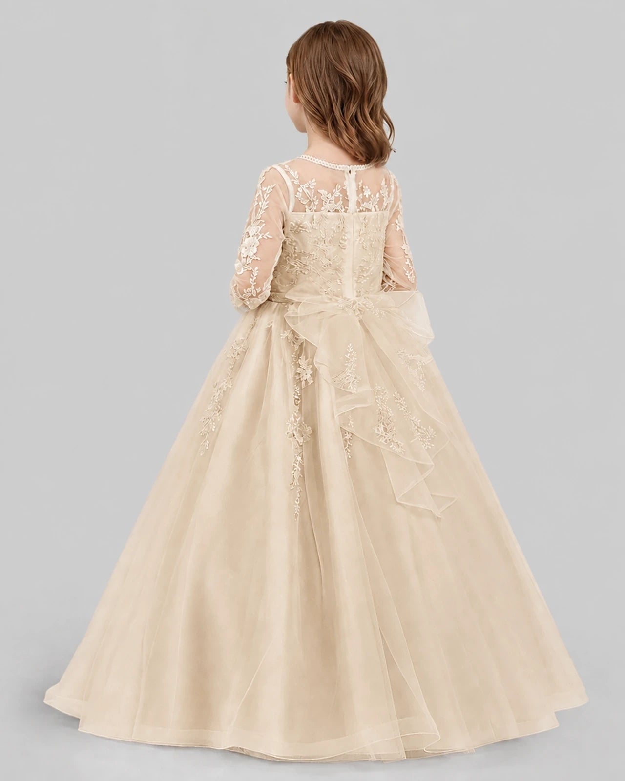 Champagne Ball Gown First Communion Dresses Back