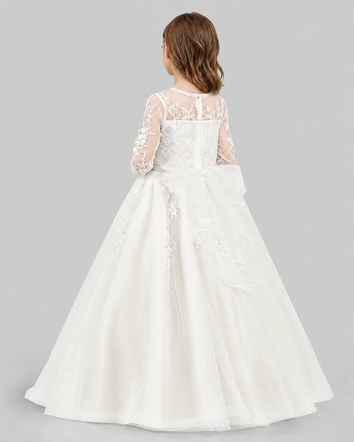 Ivory Ball Gown First Communion Dresses Back