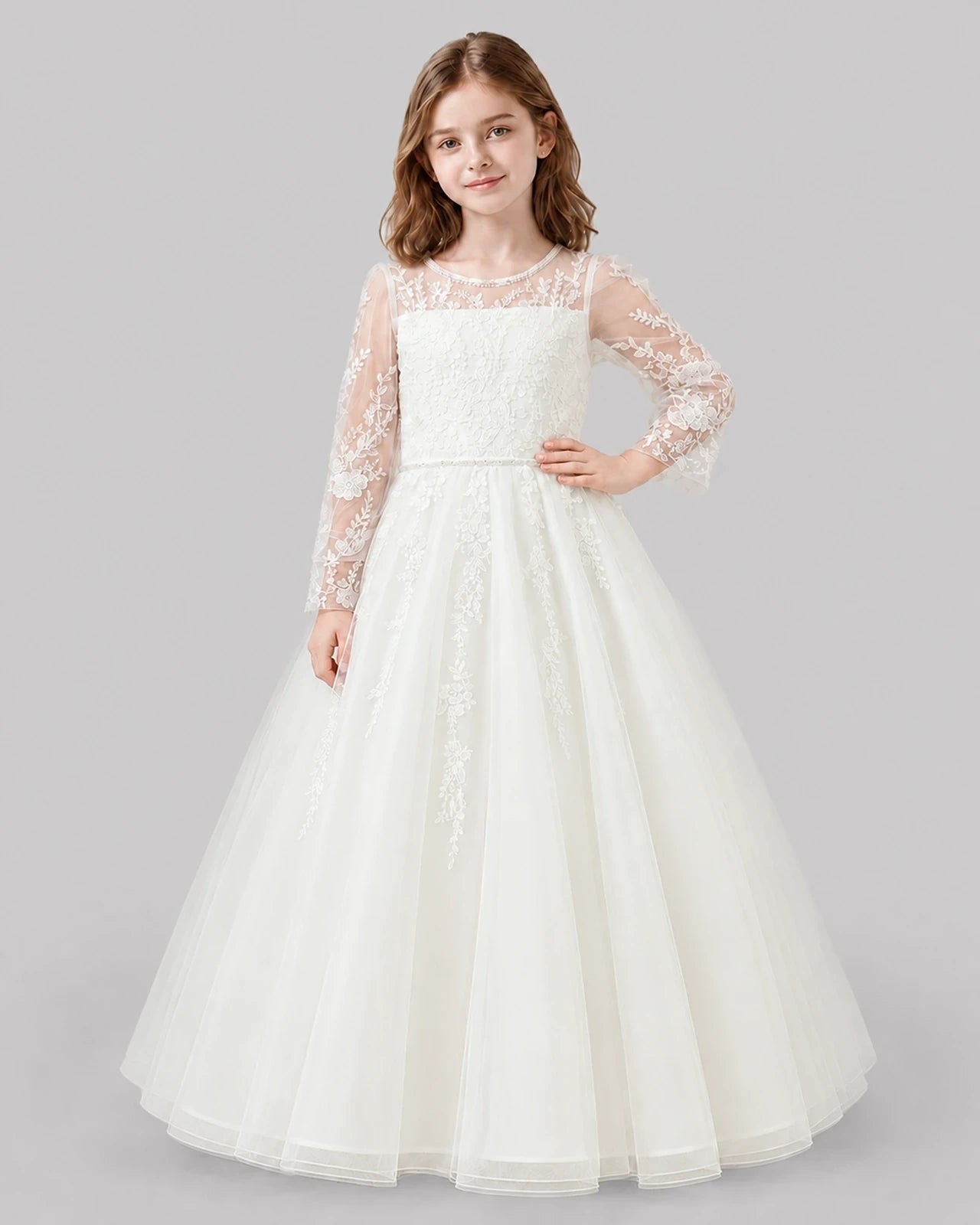 Ivory Ball Gown First Communion Dresses Front