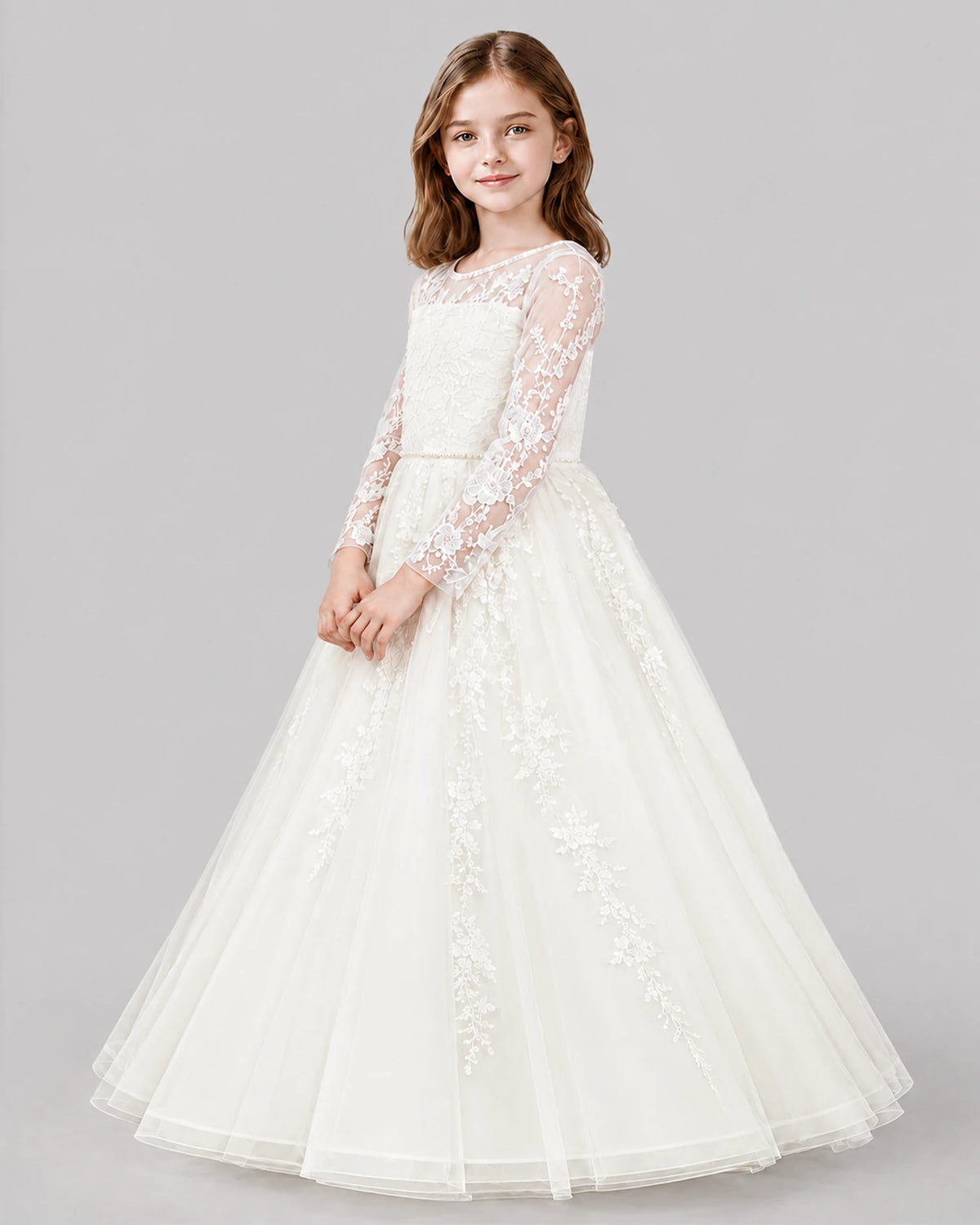Ivory Ball Gown First Communion Dresses Side