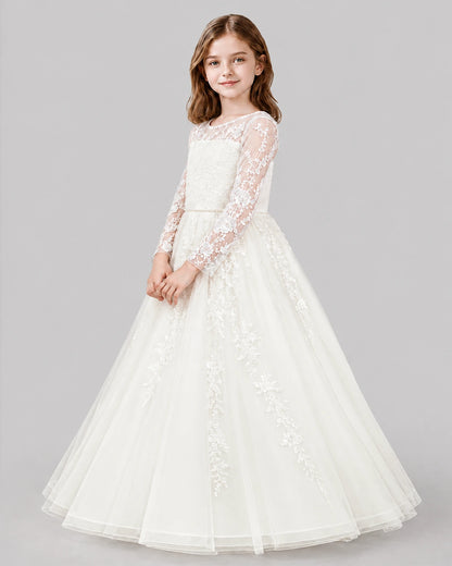 Ivory Ball Gown First Communion Dresses Side