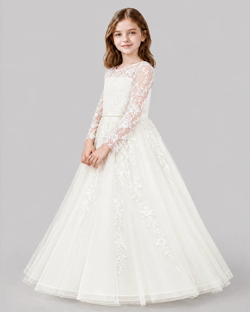 Ivory Ball Gown First Communion Dresses Side