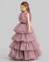 Dusty Rose Ball Gown Girls Pageant Dresses Side