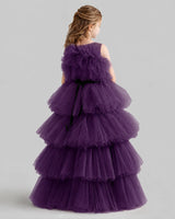 Grape Ball Gown Girls Pageant Dresses Back