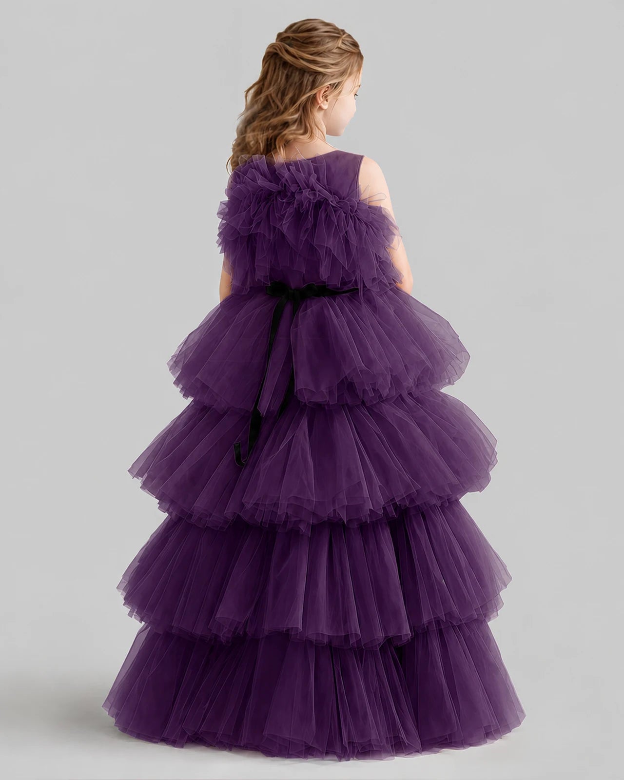 Grape Ball Gown Girls Pageant Dresses Back