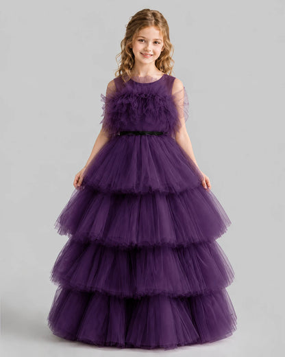 Grape Ball Gown Girls Pageant Dresses Front