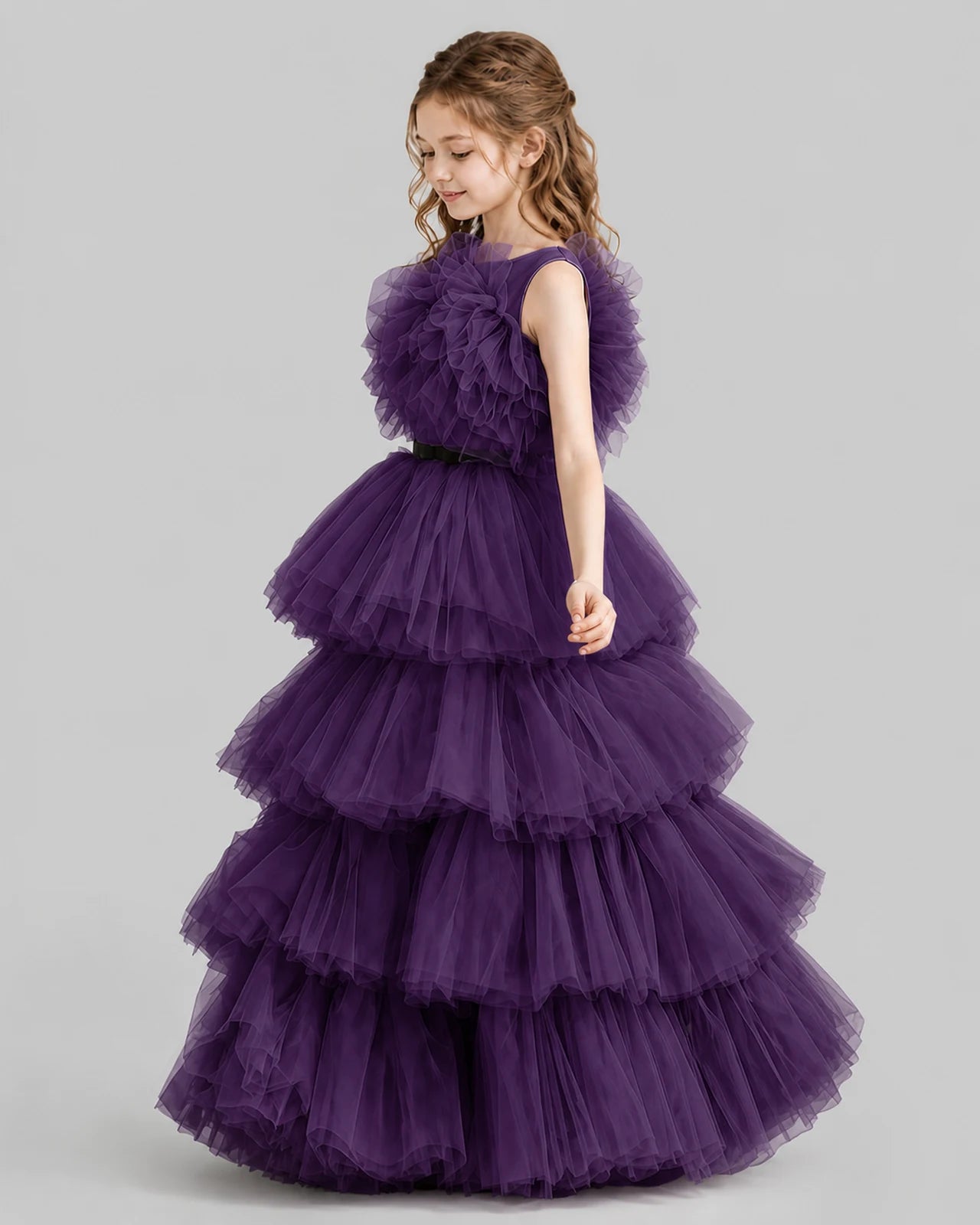 Grape Ball Gown Girls Pageant Dresses Side