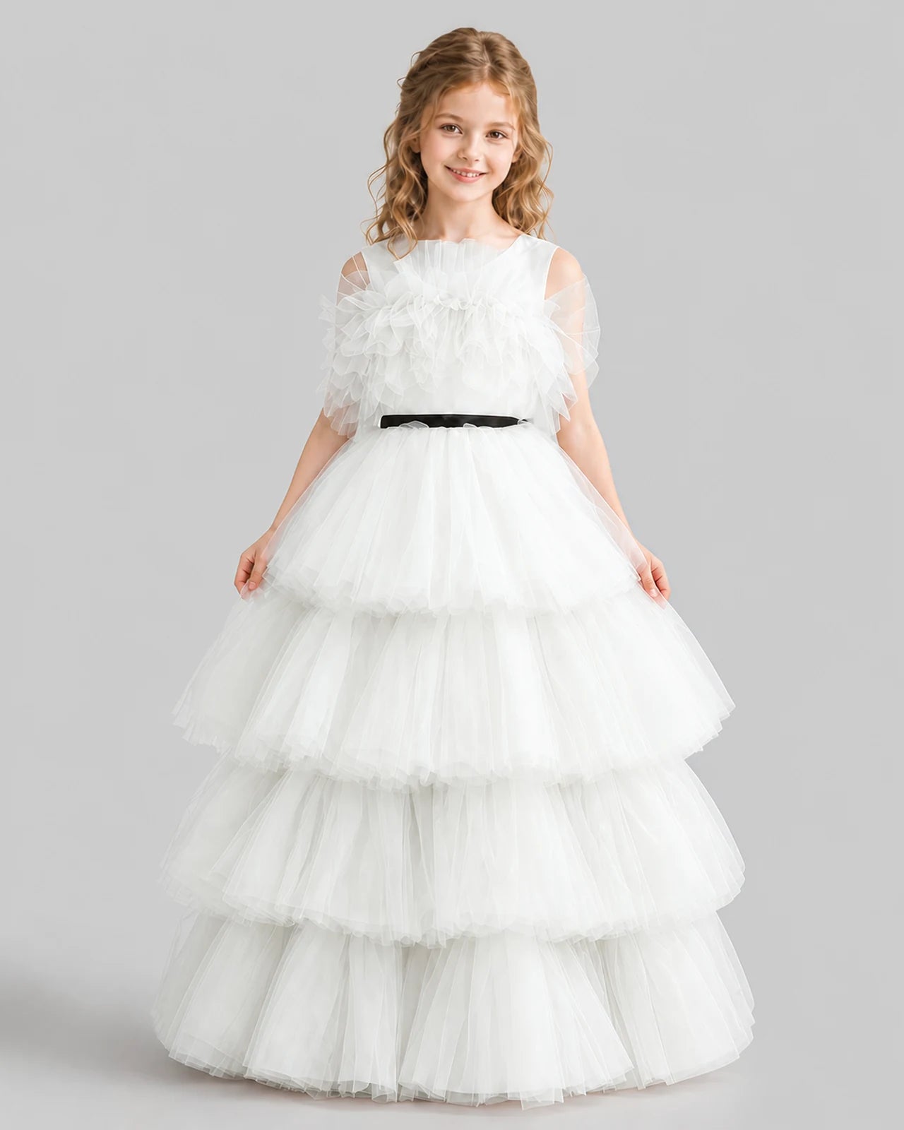 Ivory Ball Gown Girls Pageant Dresses Front