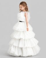 Ivory Ball Gown Girls Pageant Dresses Side