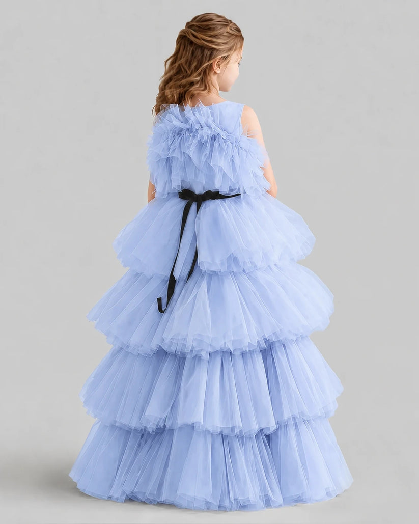 Lavender Ball Gown Girls Pageant Dresses Back