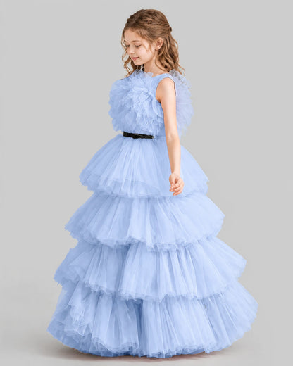 Lavender Ball Gown Girls Pageant Dresses Side