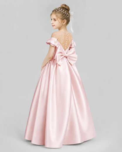 Blush Pink Ball Gown Girls Formal Dresses Pose