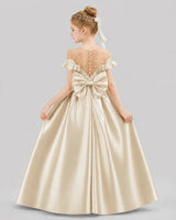 Champagne Ball Gown Girls Formal Dresses Back