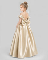 Champagne Ball Gown Girls Formal Dresses Pose