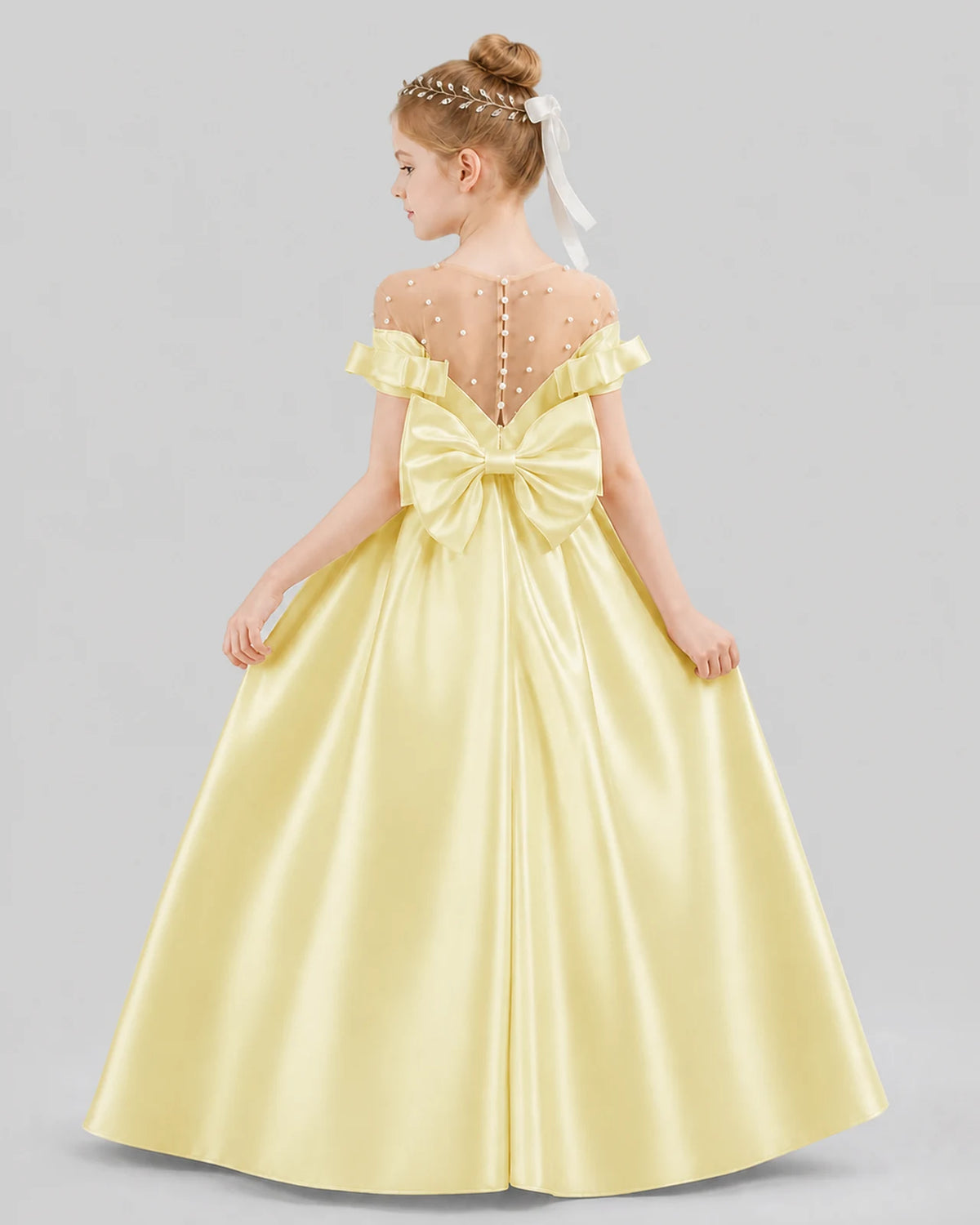 Daffodil Ball Gown Girls Formal Dresses Back