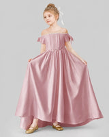 Dusty Rose Ball Gown Girls Formal Dresses Front