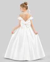 Ivory Ball Gown Girls Formal Dresses Back