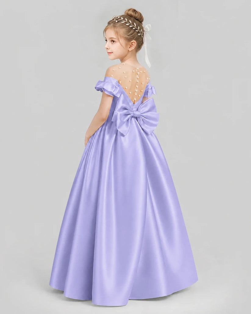 Lavender Ball Gown Girls Formal Dresses Pose