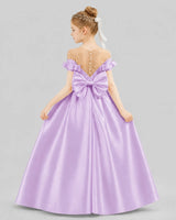 Lilac Ball Gown Girls Formal Dresses Back