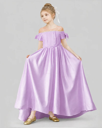 Lilac Ball Gown Girls Formal Dresses Front
