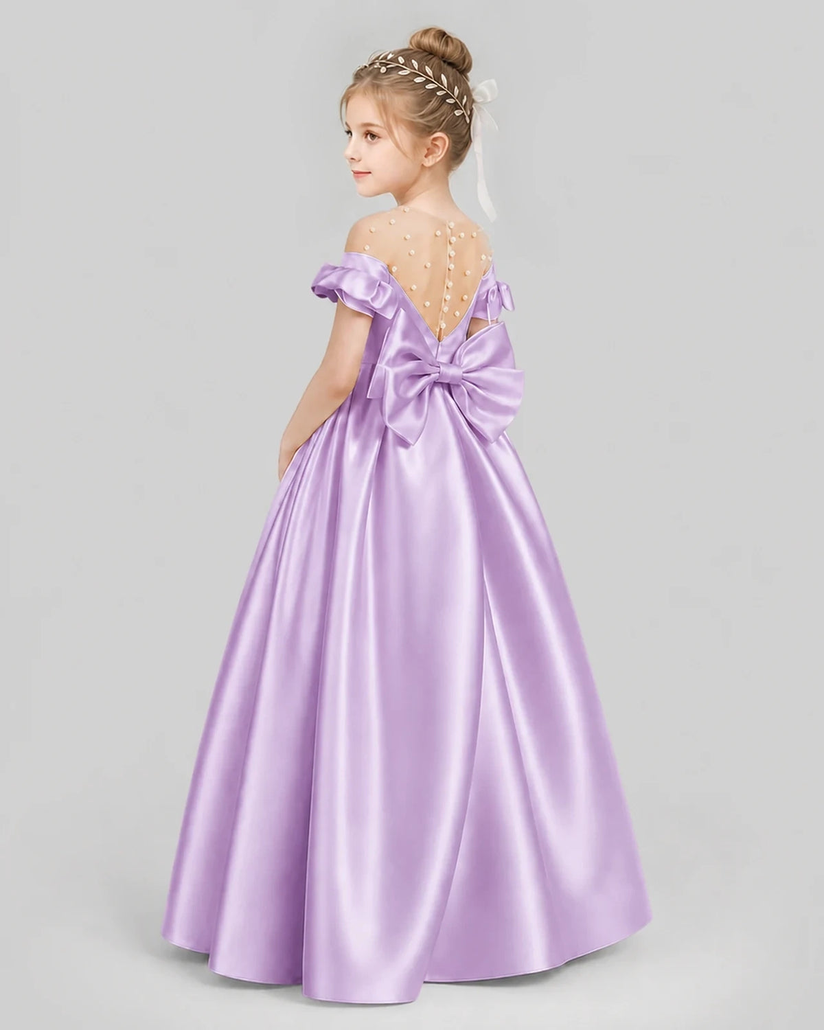 Lilac Ball Gown Girls Formal Dresses Pose