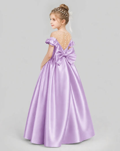 Lilac Ball Gown Girls Formal Dresses Pose