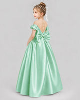 Mint Green Ball Gown Girls Formal Dresses Pose