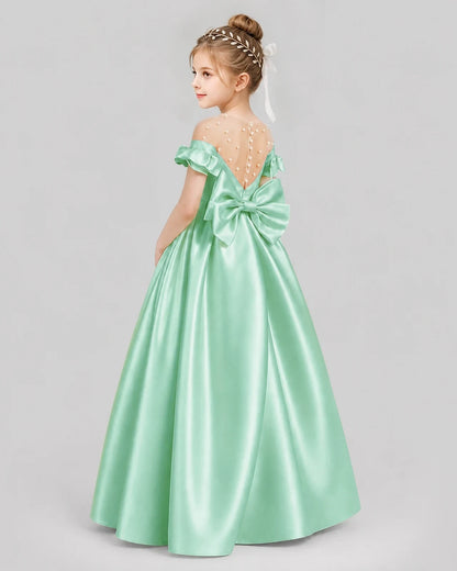 Mint Green Ball Gown Girls Formal Dresses Pose