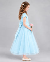 Baby Blue A-line Flower Girl Dresses Side