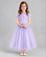 Lavender A-line Flower Girl Dresses Front