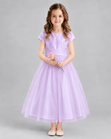 Lilac A-line Flower Girl Dresses Front
