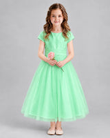 Mint Green A-line Flower Girl Dresses Front