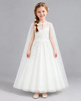 Ivory A-line Flower Girl Dresses Front