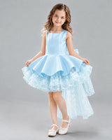 Baby Blue A-line Girls Formal Dresses Front