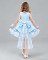 Baby Blue A-line Girls Formal Dresses Back