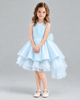 Baby Blue A-line Girls Formal Dresses Pose