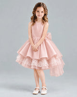 Blush Pink A-line Girls Formal Dresses Pose