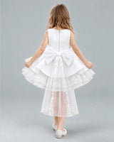 Ivory A-line Girls Formal Dresses Back